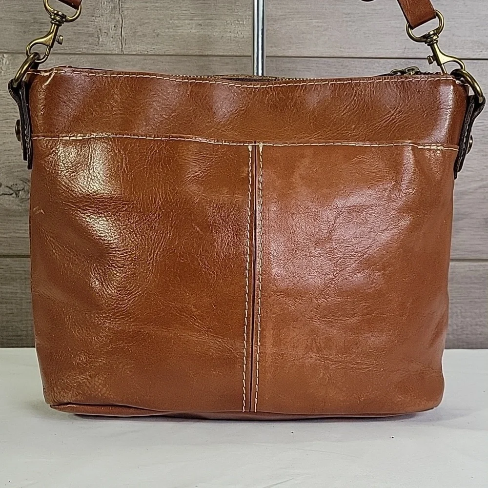 Patricia Nash Brown Leather Crossbody Shoulder Bag